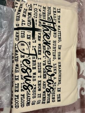 Cream Graphic Crewneck Sweater - Jesus Script Print